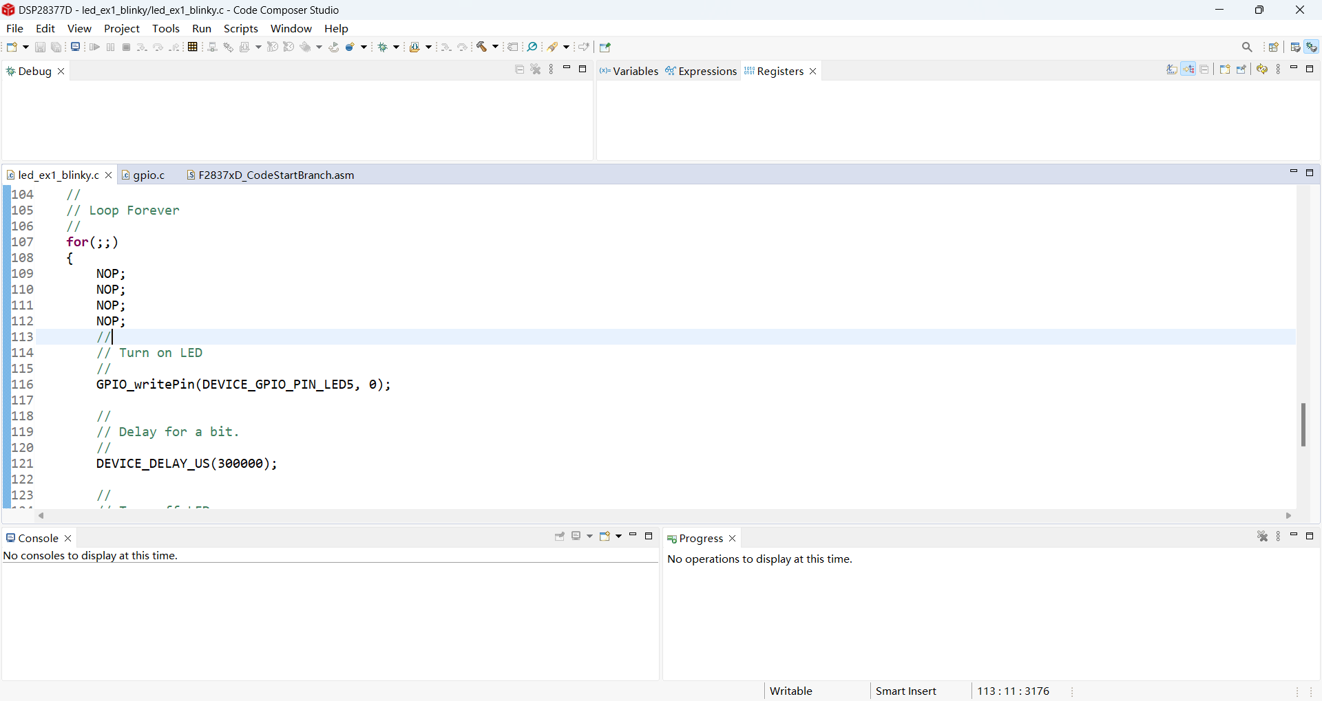 默认进入调试视图